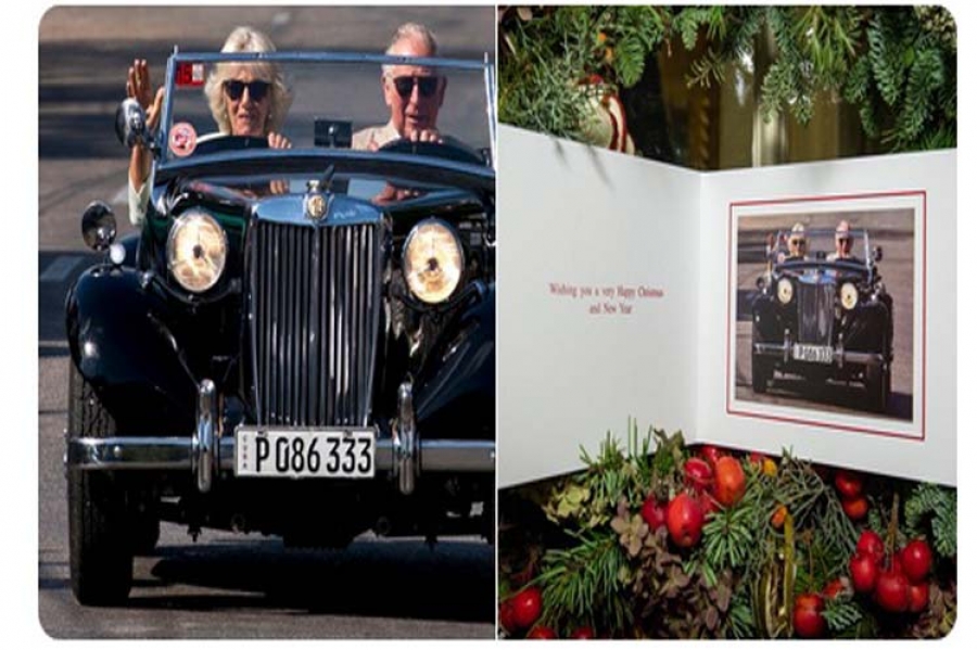 La visita a Cuba del príncipe Carlos ilustrar su tarjeta navideña