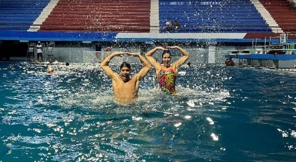 Atletas de Cuba en la final mundial de natación artística