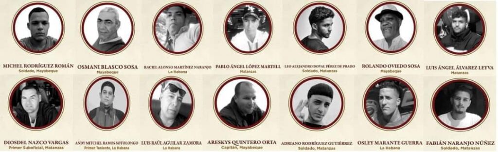 Nombres de desaparecidos en incendio en Matanzas