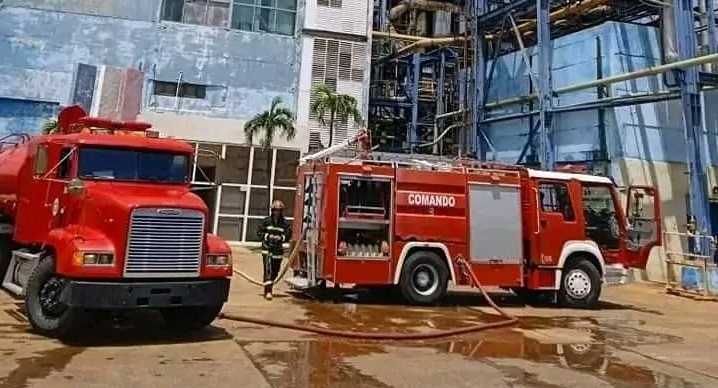 Reportan incendio en termoeléctrica cubana