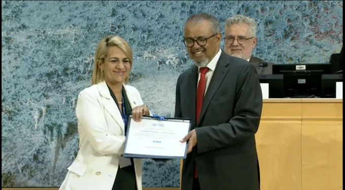 La OMS premia a Cuba por su histórica validación de país libre de transmisión materno-infantil del VIH y la sífilis